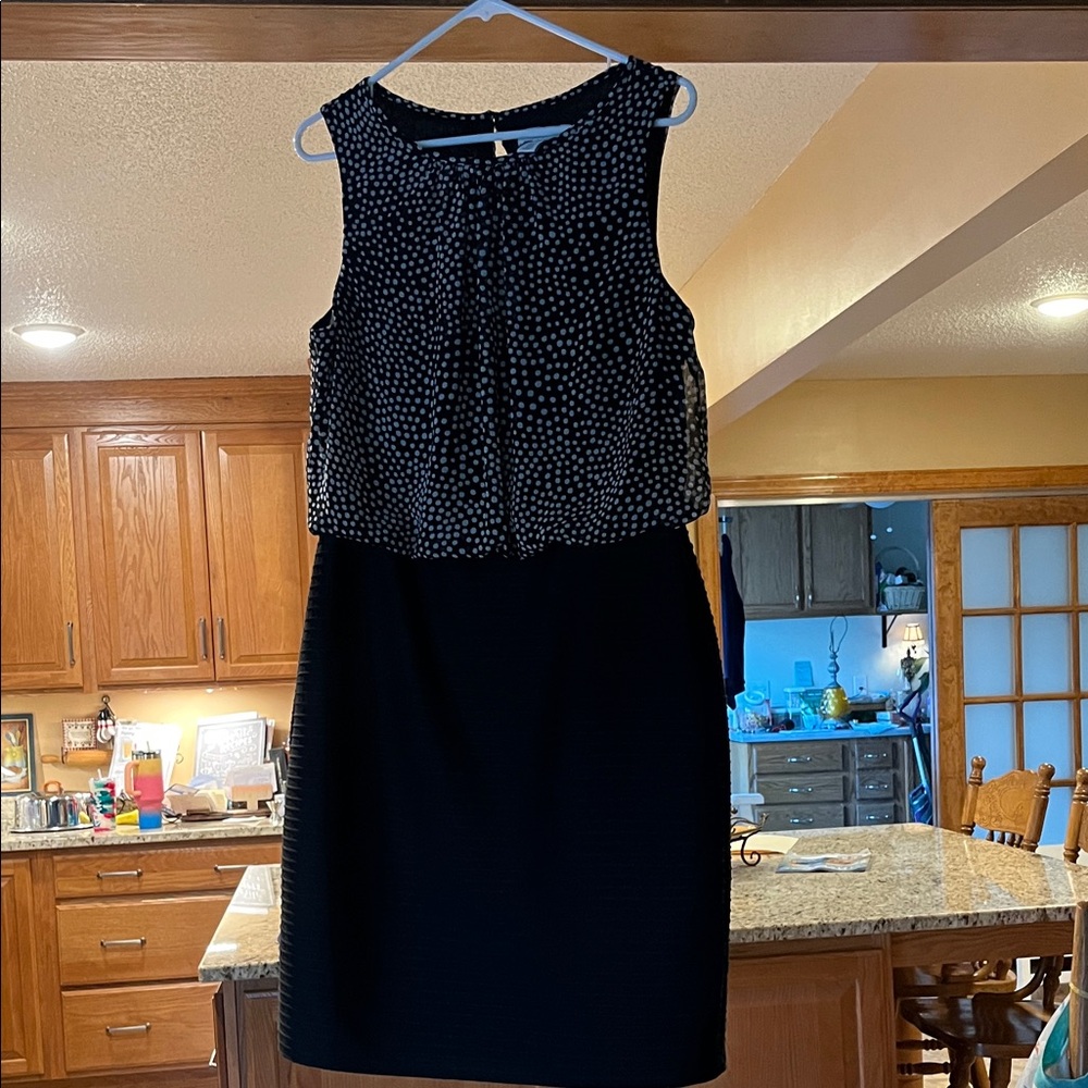 White House Black Market Polka Dot Dress EUC